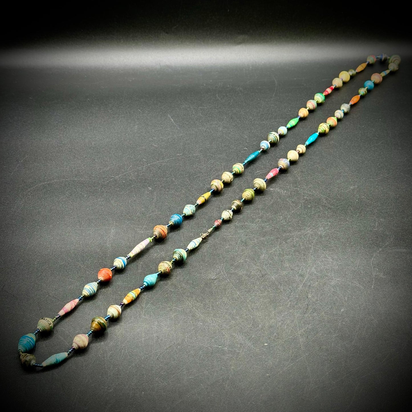 Hand Made Colorful Paper Bead Necklace