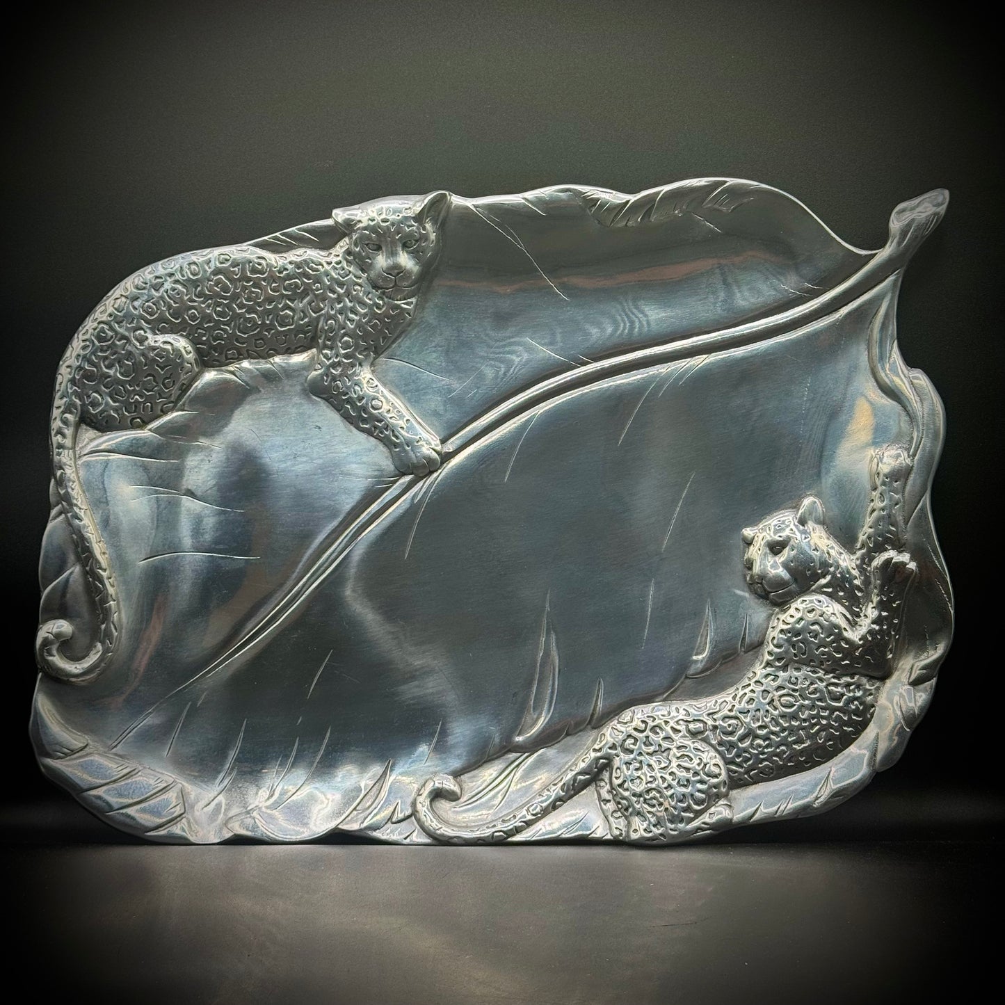 Stunning Large 2001 Arthur Court Spotted Leopard Tray