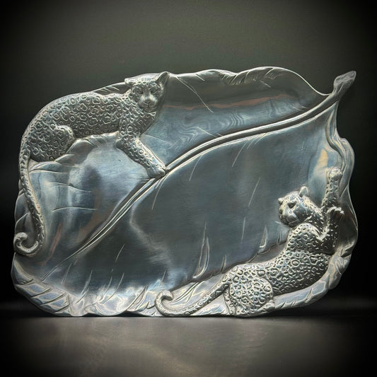 Stunning Large 2001 Arthur Court Spotted Leopard Tray