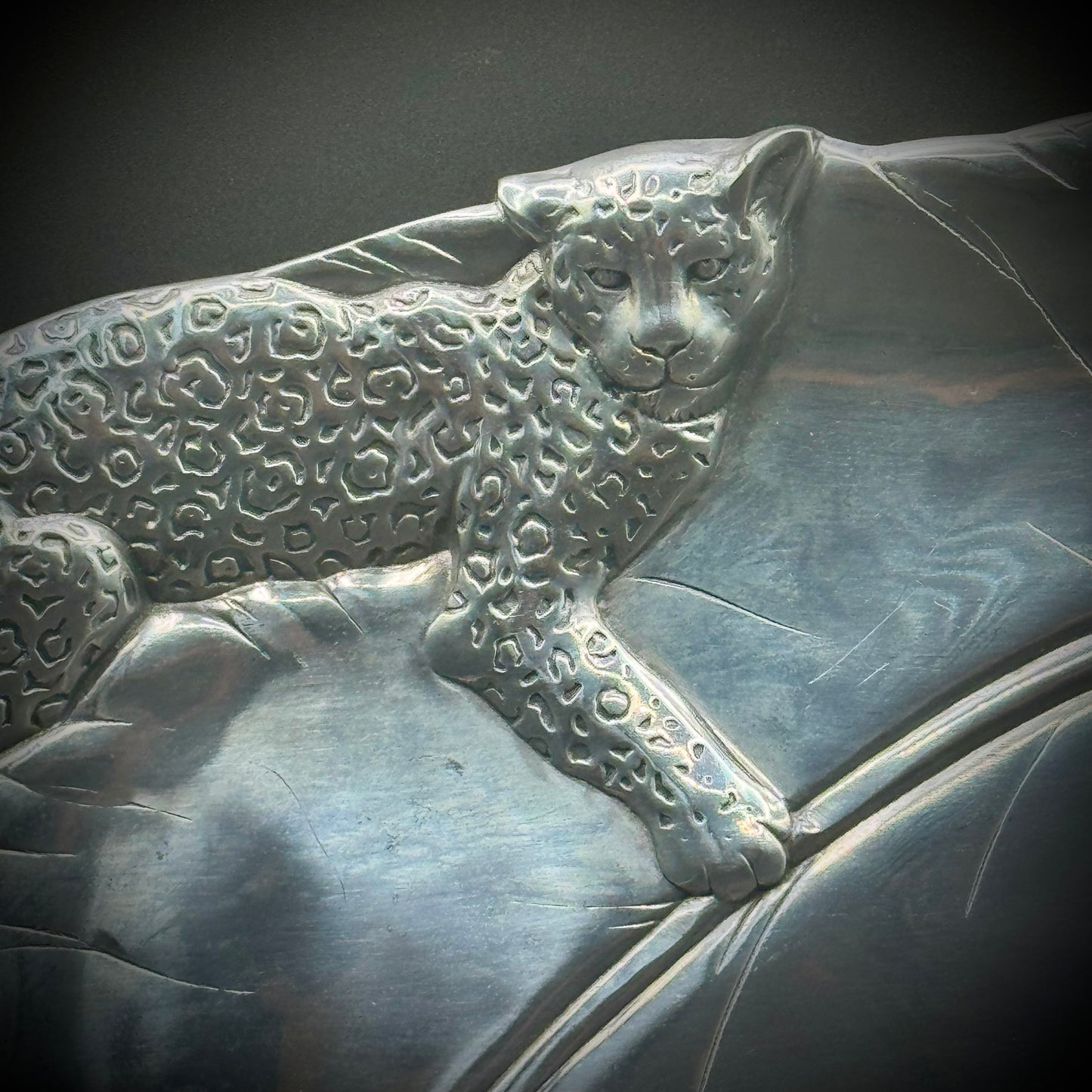 Stunning Large 2001 Arthur Court Spotted Leopard Tray