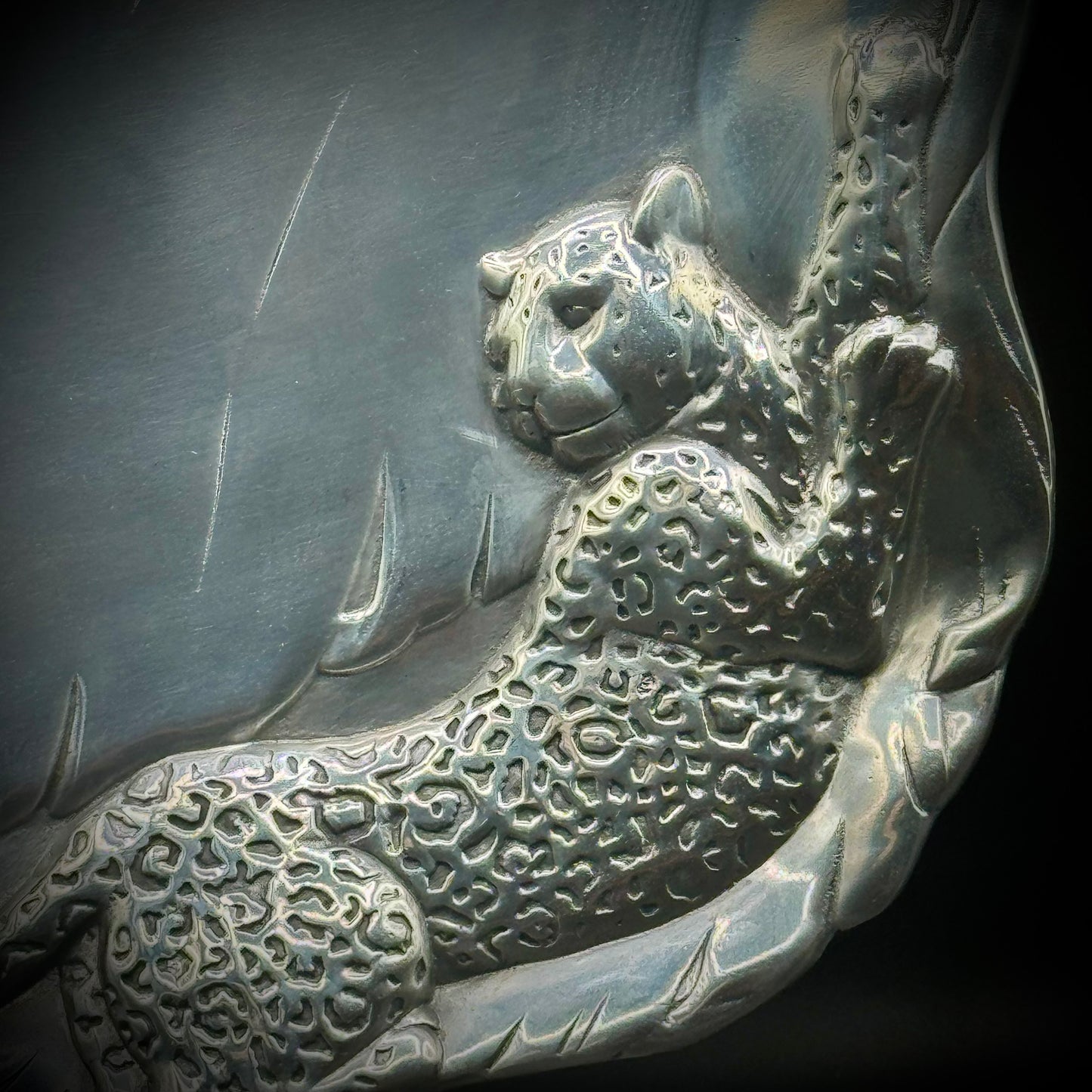 Stunning Large 2001 Arthur Court Spotted Leopard Tray