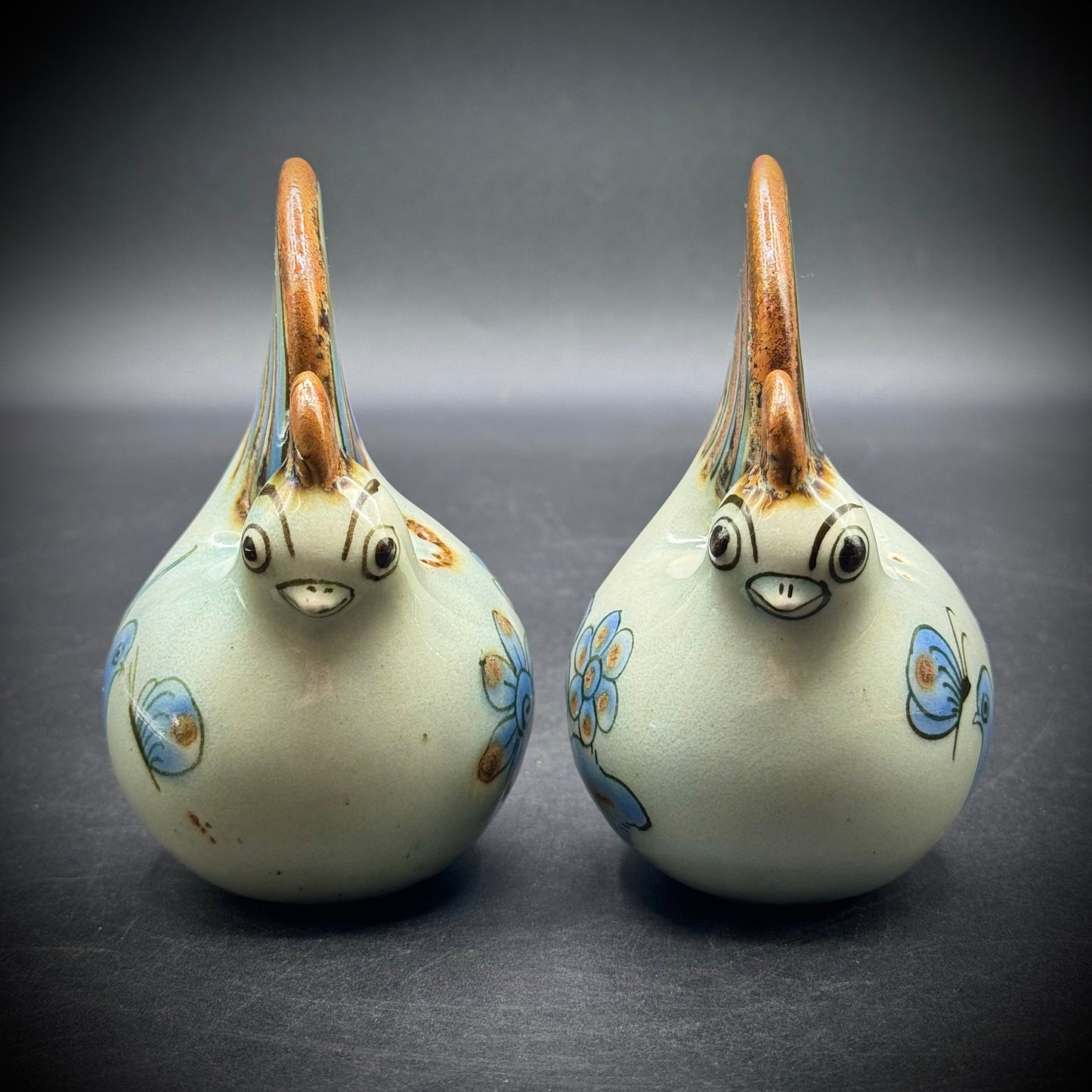 Pair of Hand Painted Tonala Mexico Chicken S&P Shakers