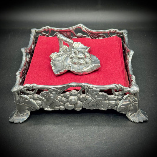 2005 Arthur Court Napkin Box with Matching Weight
