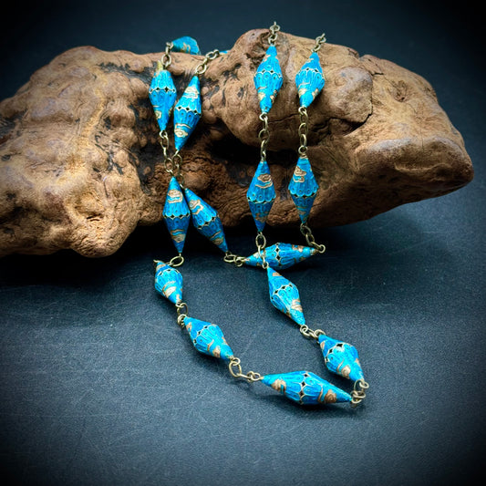 Vintage Cloisonné Bead Necklace
