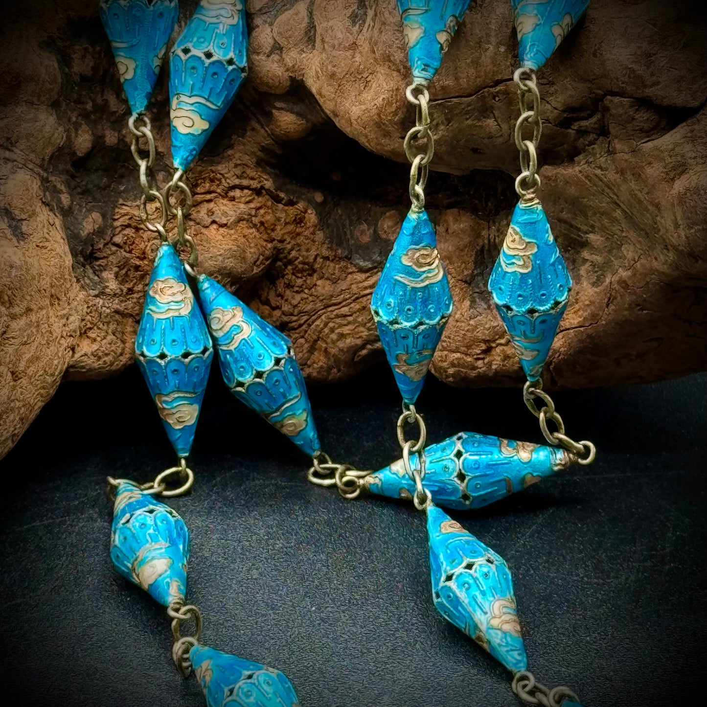 Vintage Cloisonné Bead Necklace