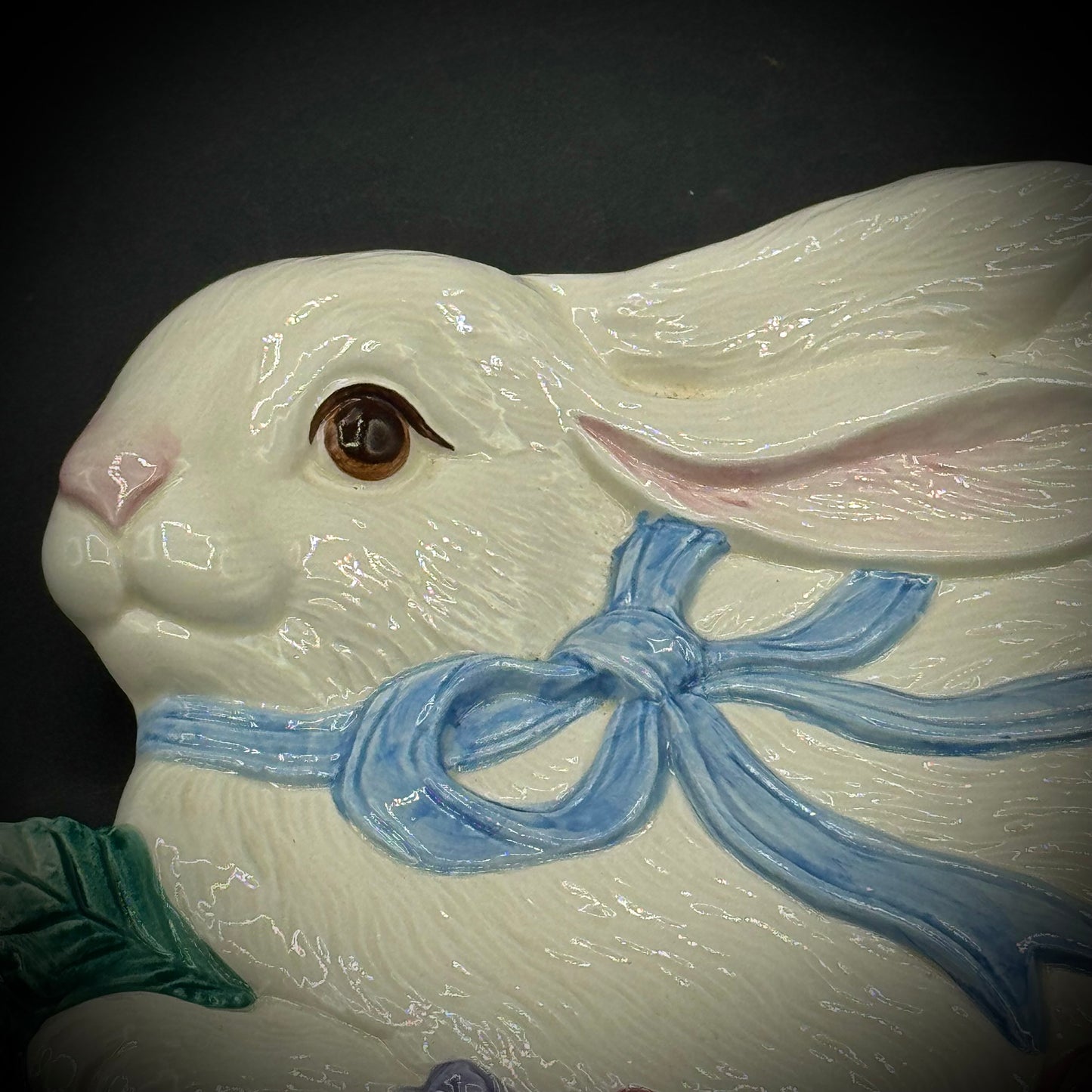 Vintage 1993 Fitz & Floyd Bunny Rabbit & Flower Dish