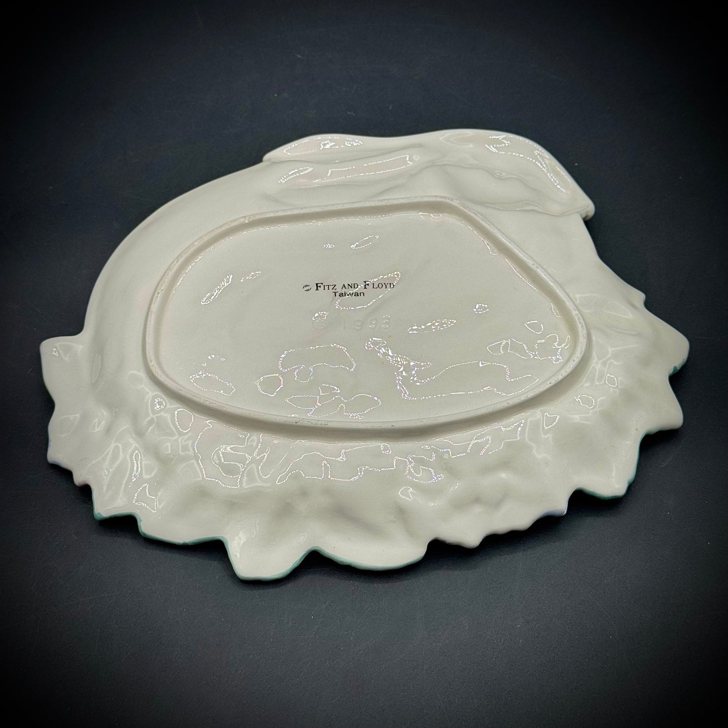 Vintage 1993 Fitz & Floyd Bunny Rabbit & Flower Dish