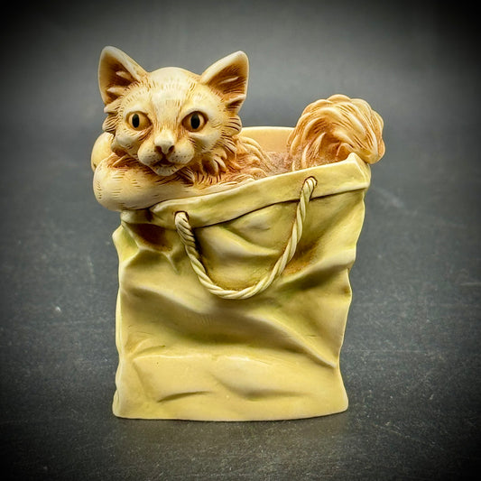 Harmony Kingdom "Cat In A Bag" Lidded Trinket Box