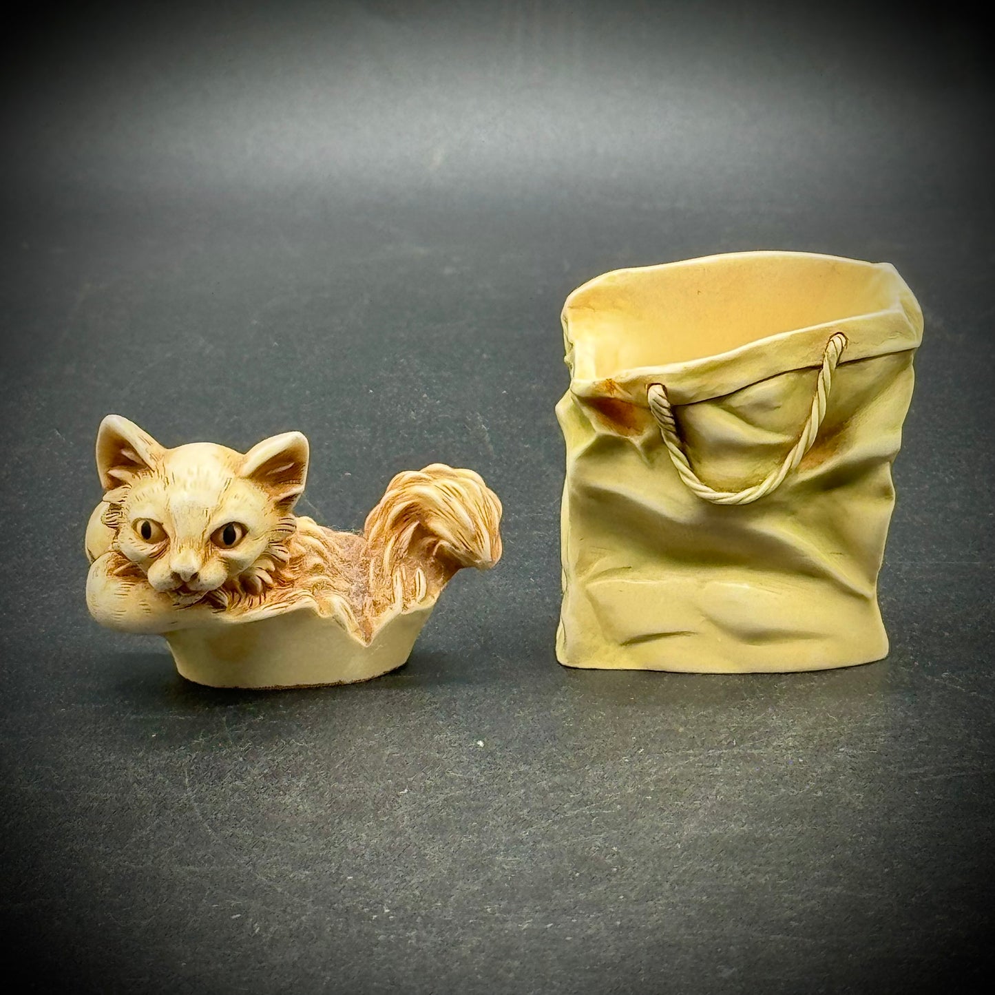 Harmony Kingdom "Cat In A Bag" Lidded Trinket Box