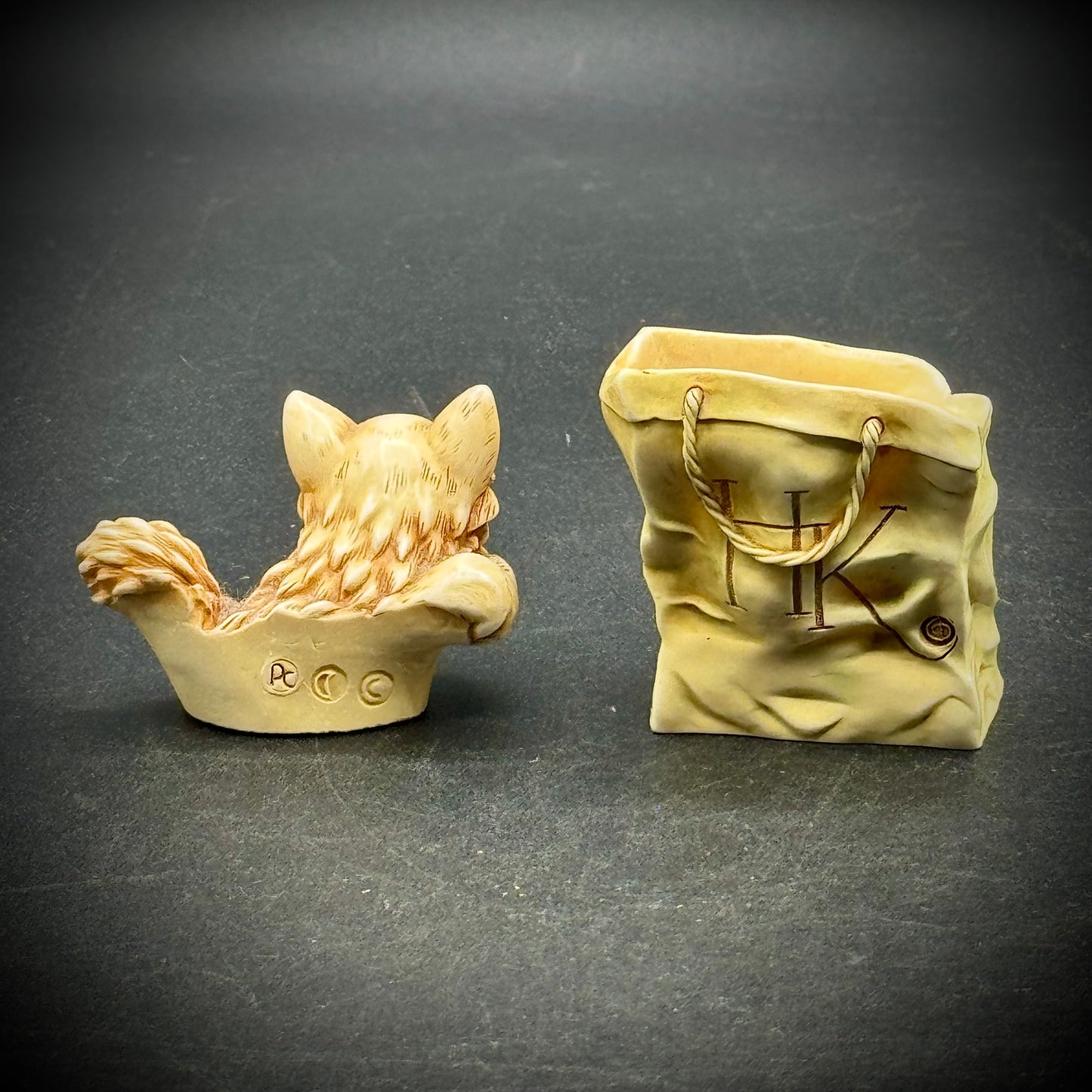 Harmony Kingdom "Cat In A Bag" Lidded Trinket Box
