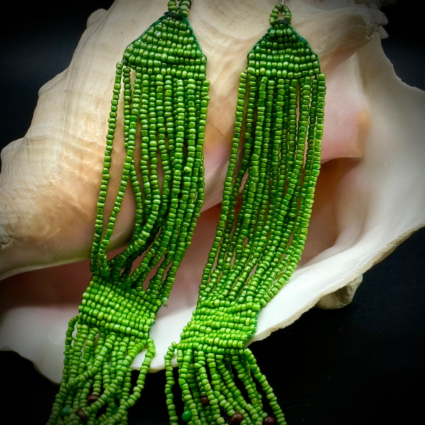 Multi-Strand Adjustable Green Bead Necklace