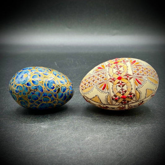 Two Hand Painted Decorative Eggs