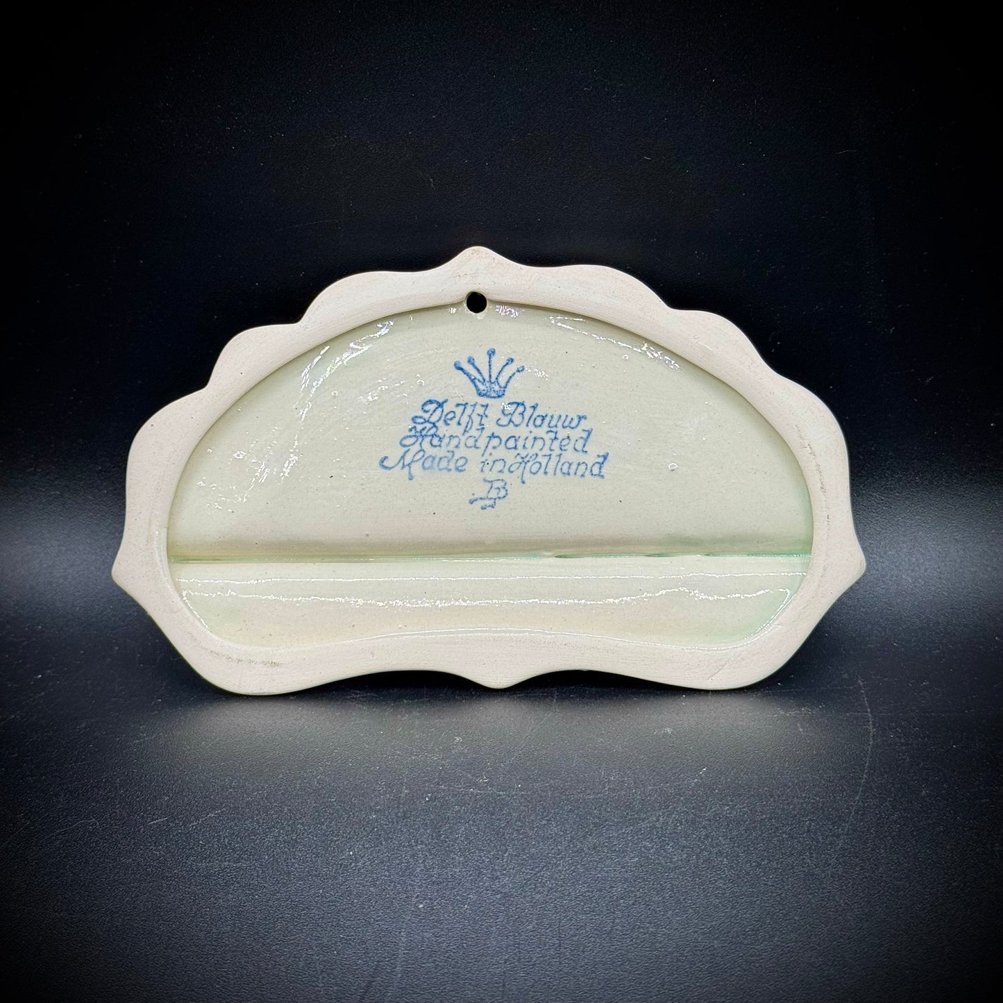 Vintage Hand Painted Delft Hanging Spoon Rack
