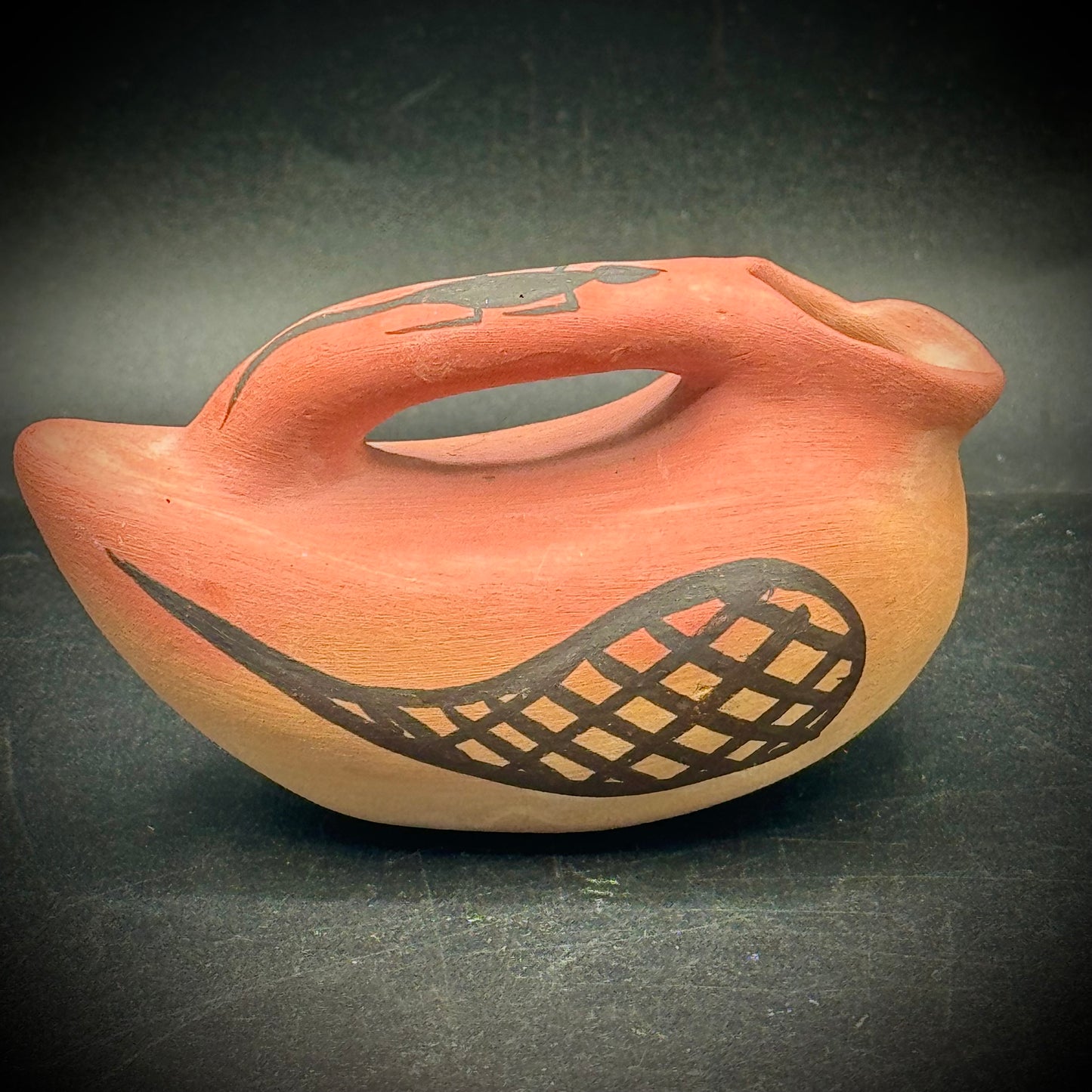 Artist Signed Small Navajo Clay Bird Vessel