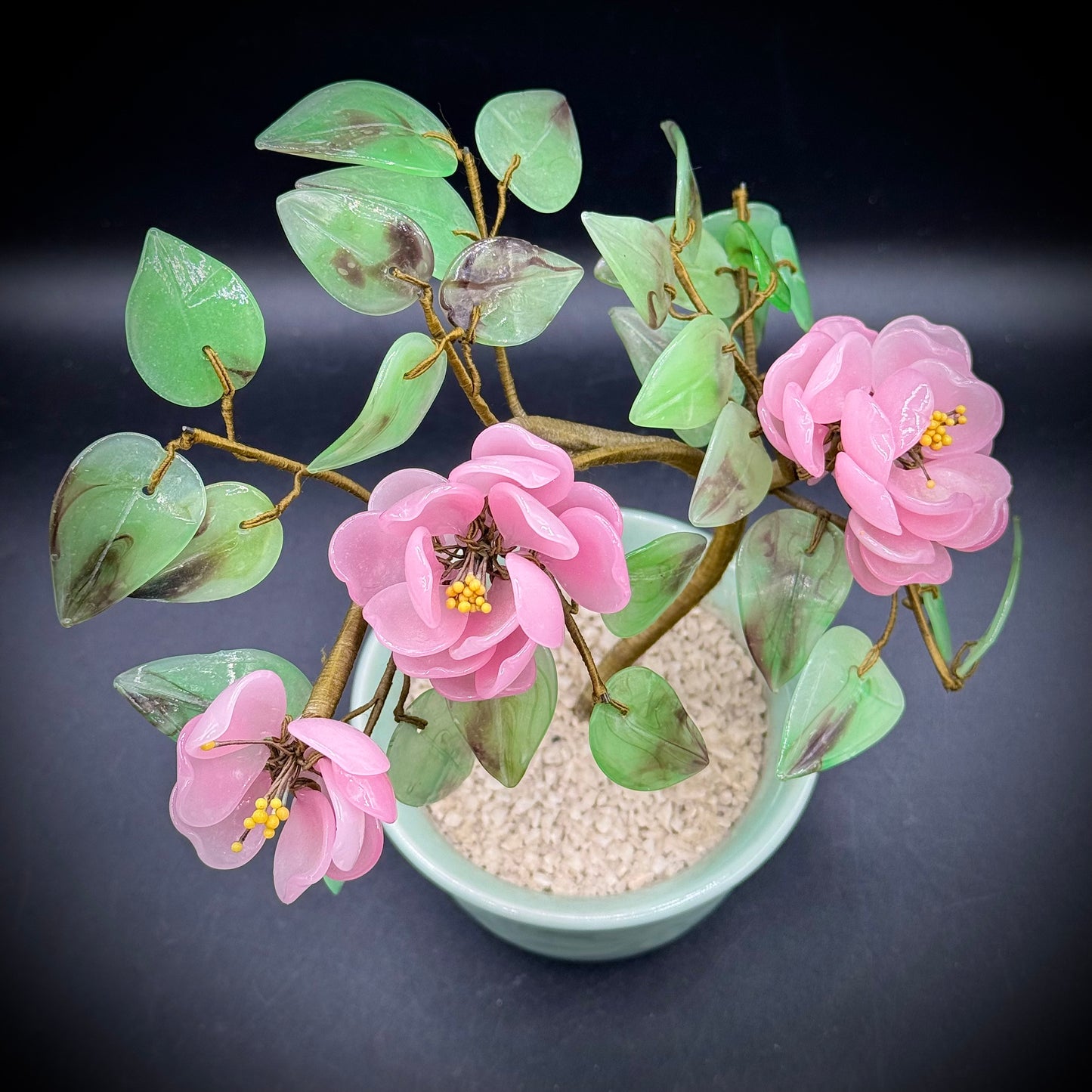 Celadon Asian Bonsai Flower Display