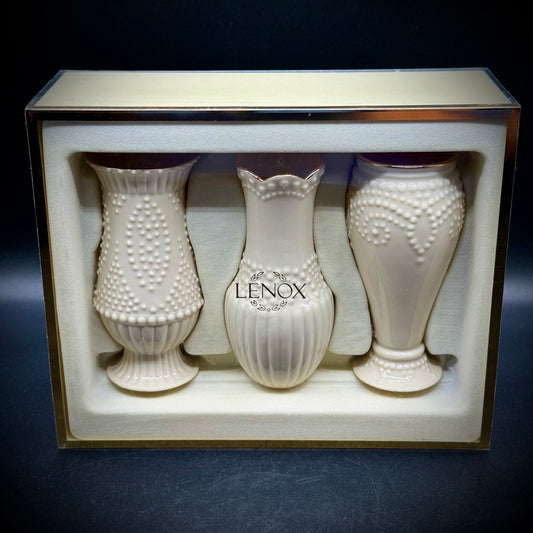 New in Box Lenox Three Vase Gift Set