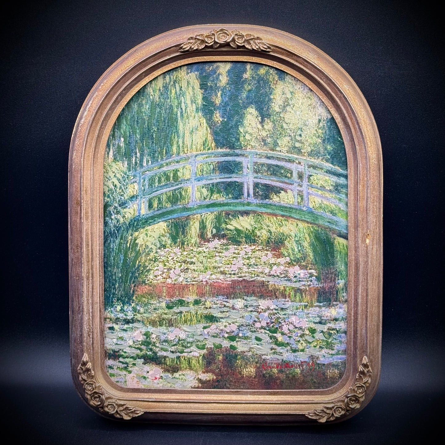 Claude Monet "Bridge over a Pond of Water Lilies" Giclee Print in Ornate Frame