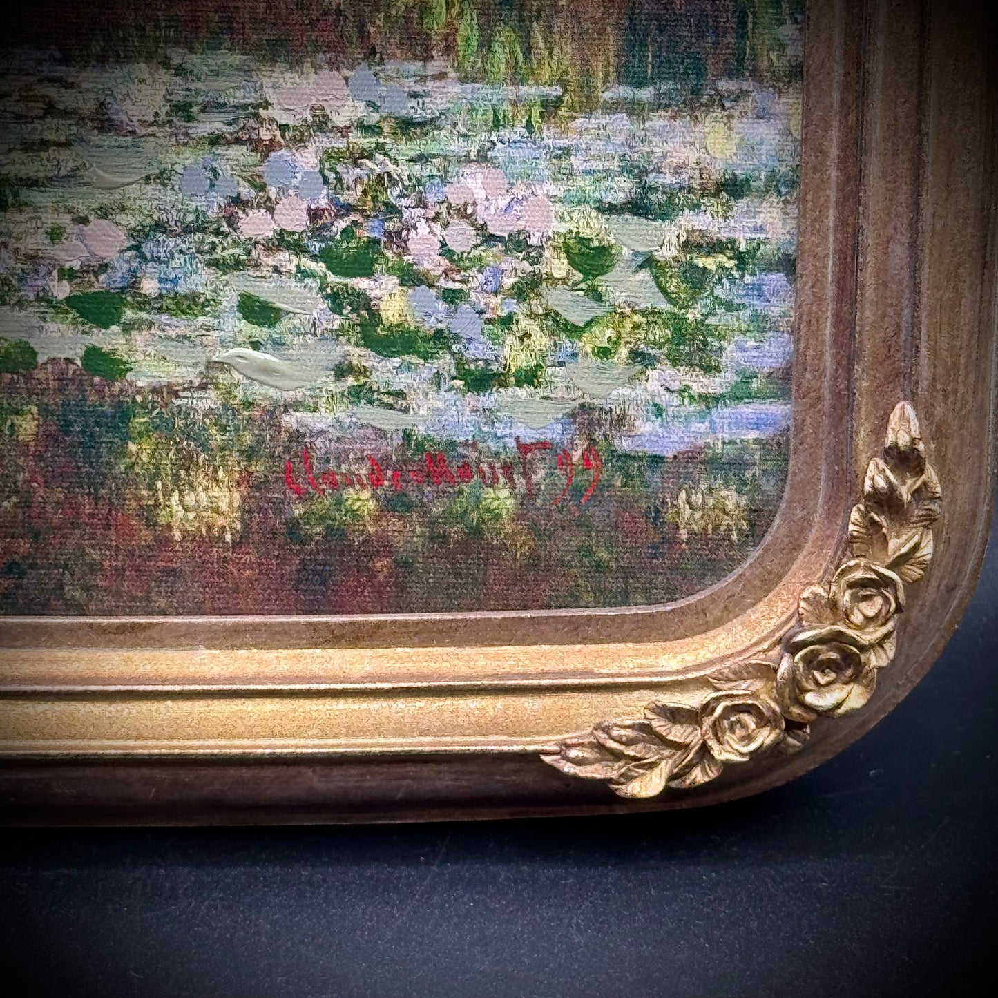 Claude Monet "Bridge over a Pond of Water Lilies" Giclee Print in Ornate Frame