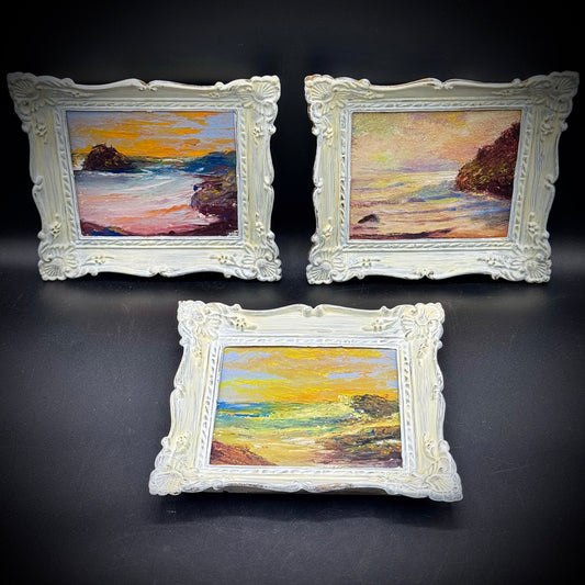 Three Vintage Impressionist Small Oil Paintings