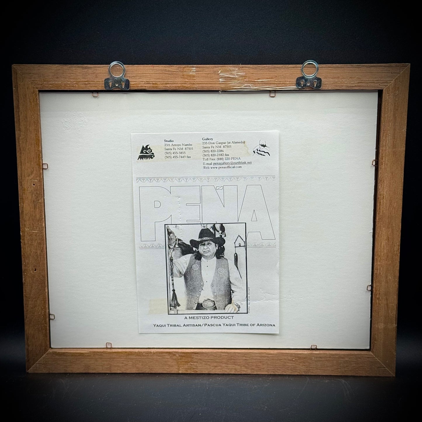 Signed Frame Southwest Print by Native American Artist Pena