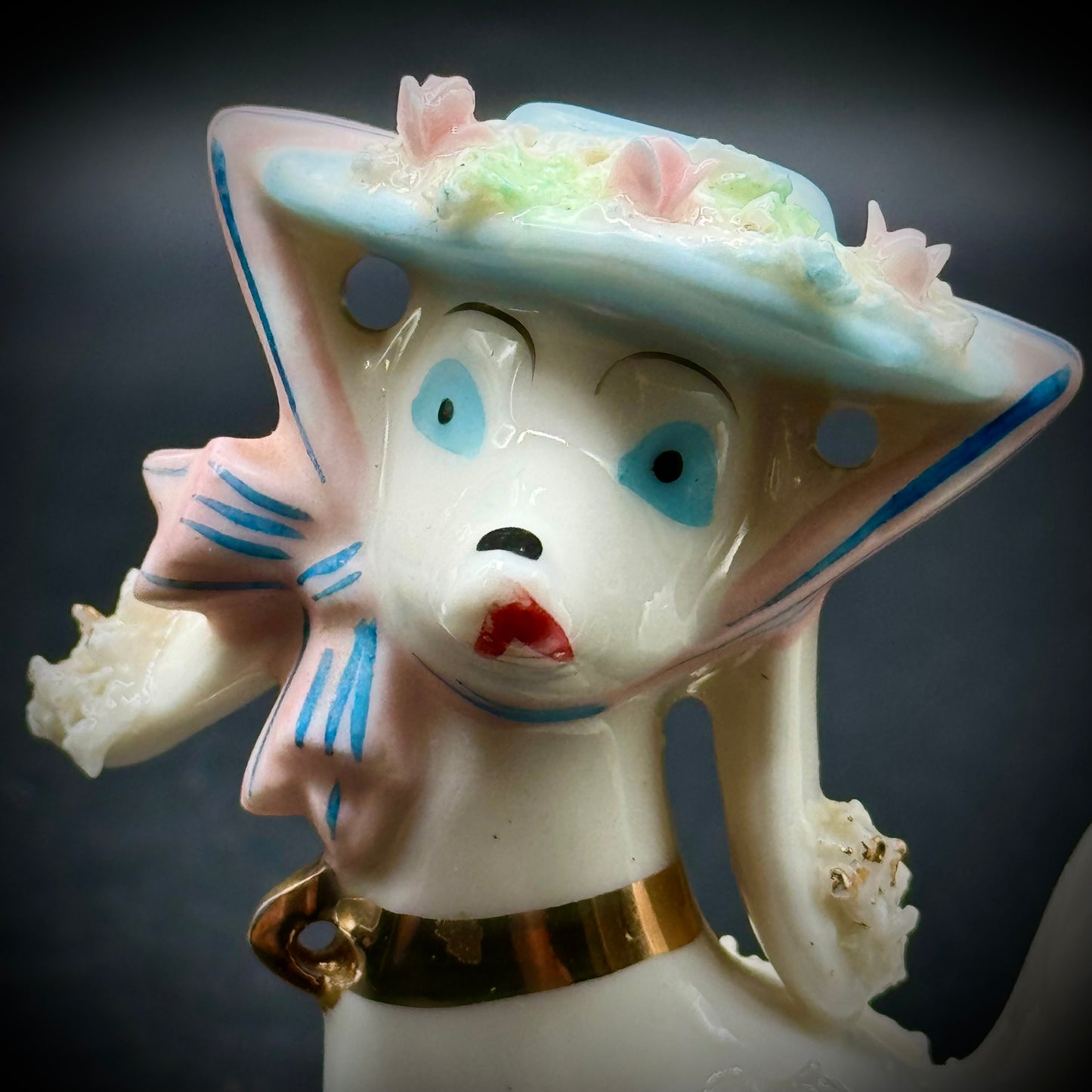 Vintage Porcelain Spaghetti Poodle "Mademoiselle Suzette"