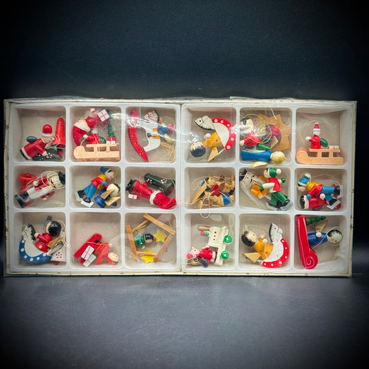 Collection of Vintage Wood Ornaments #1