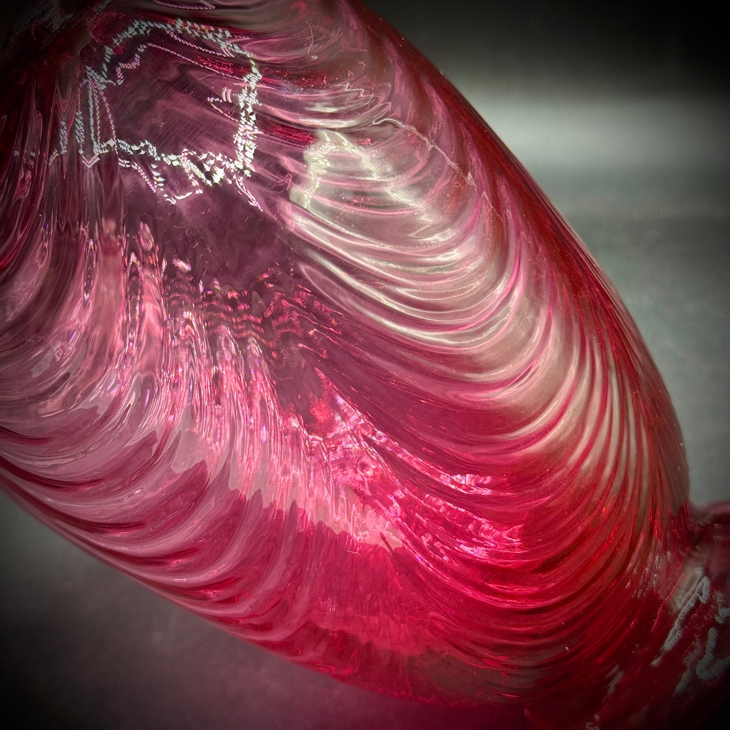 Vintage Fenton Cranberry Glass Drape Vase