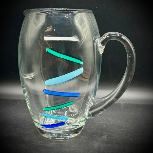 Crate & Barrel Fused Art Glass Pitcher