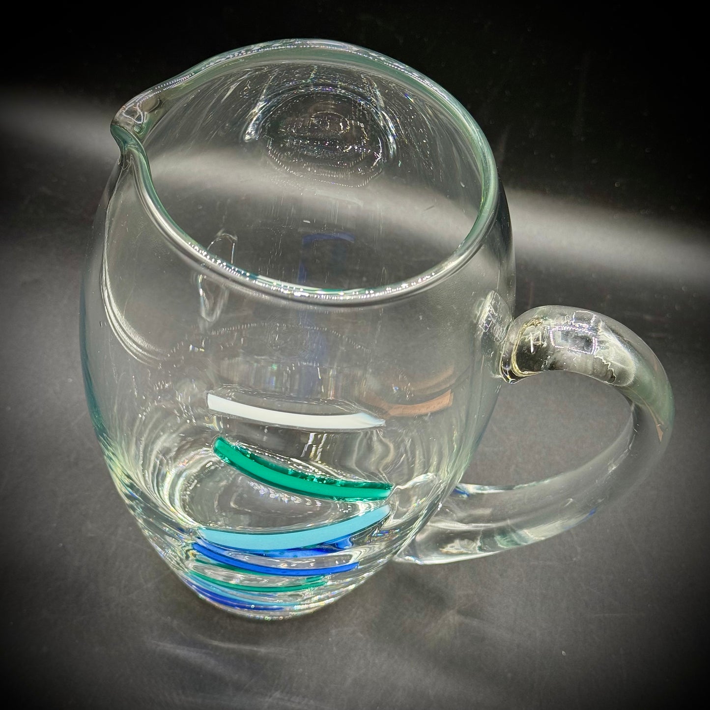 Crate & Barrel Fused Art Glass Pitcher