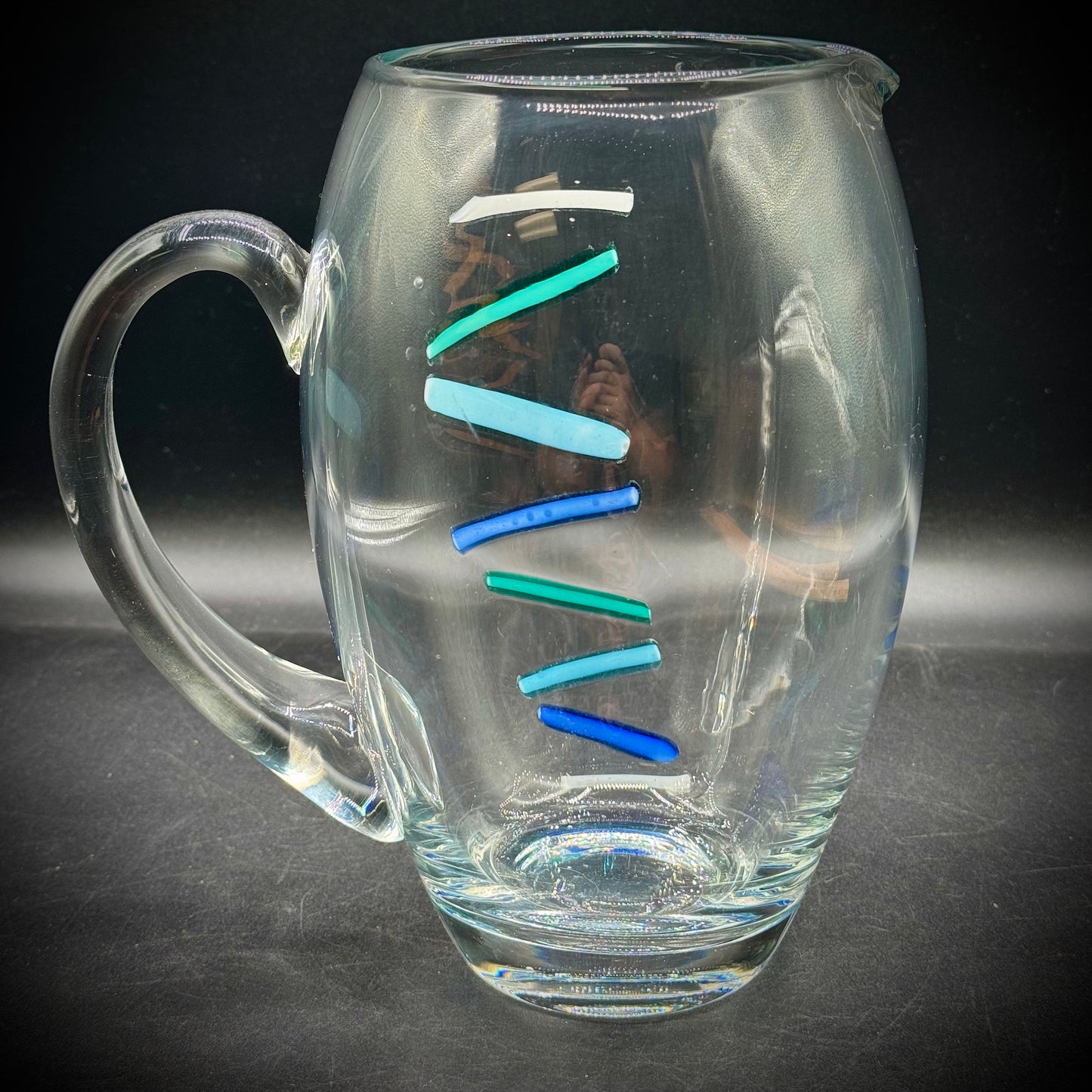 Crate & Barrel Fused Art Glass Pitcher