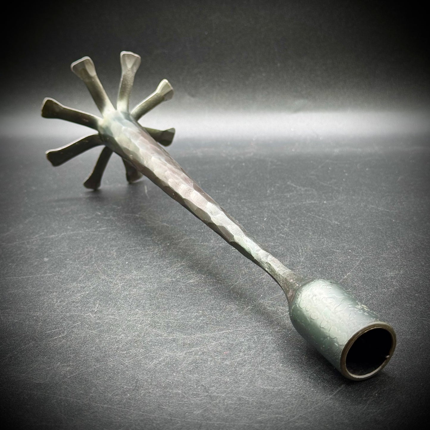 Vintage Brutalist Hand Forged Candle Holder