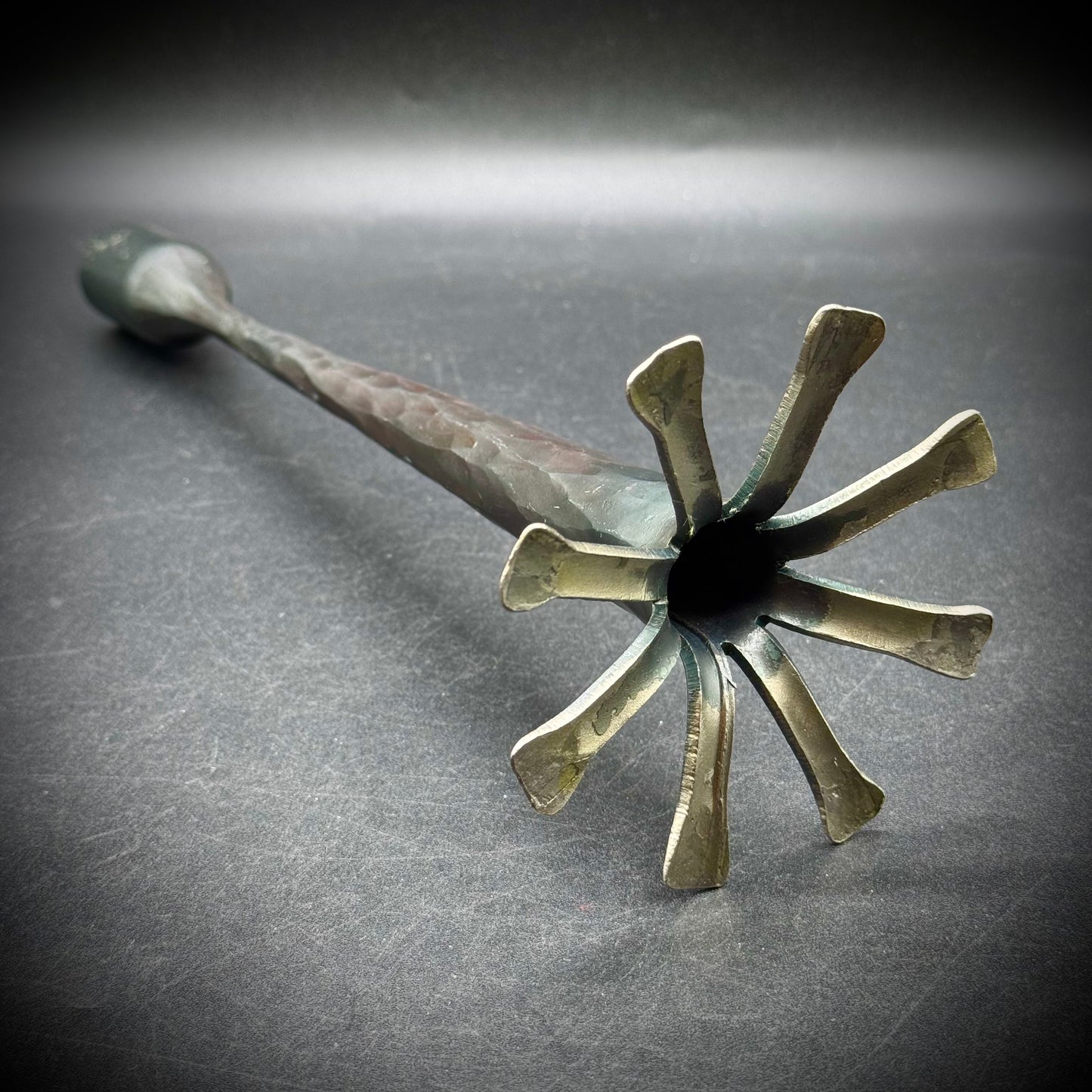 Vintage Brutalist Hand Forged Candle Holder