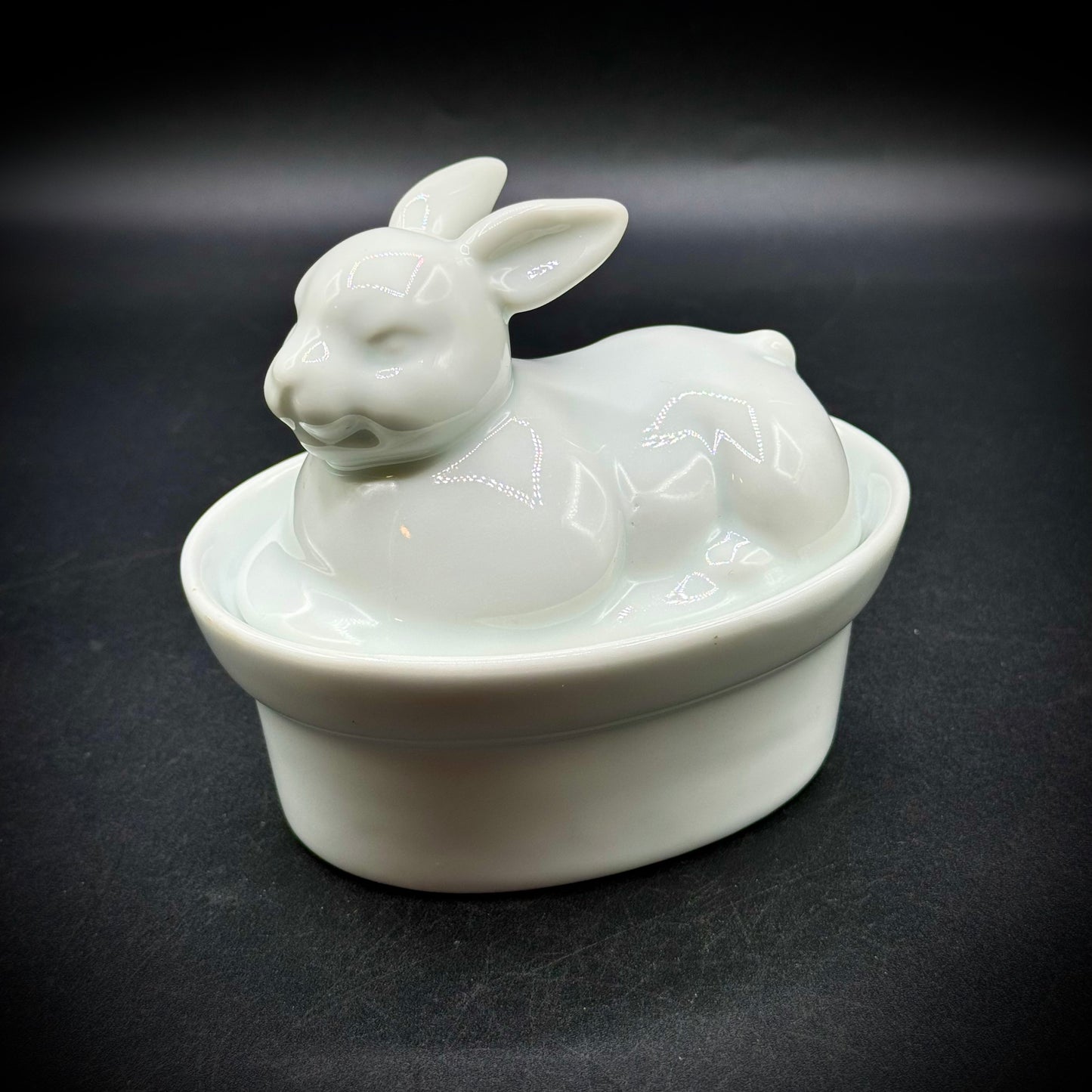 Porcelain Rabbit/Bunny Covered Dish