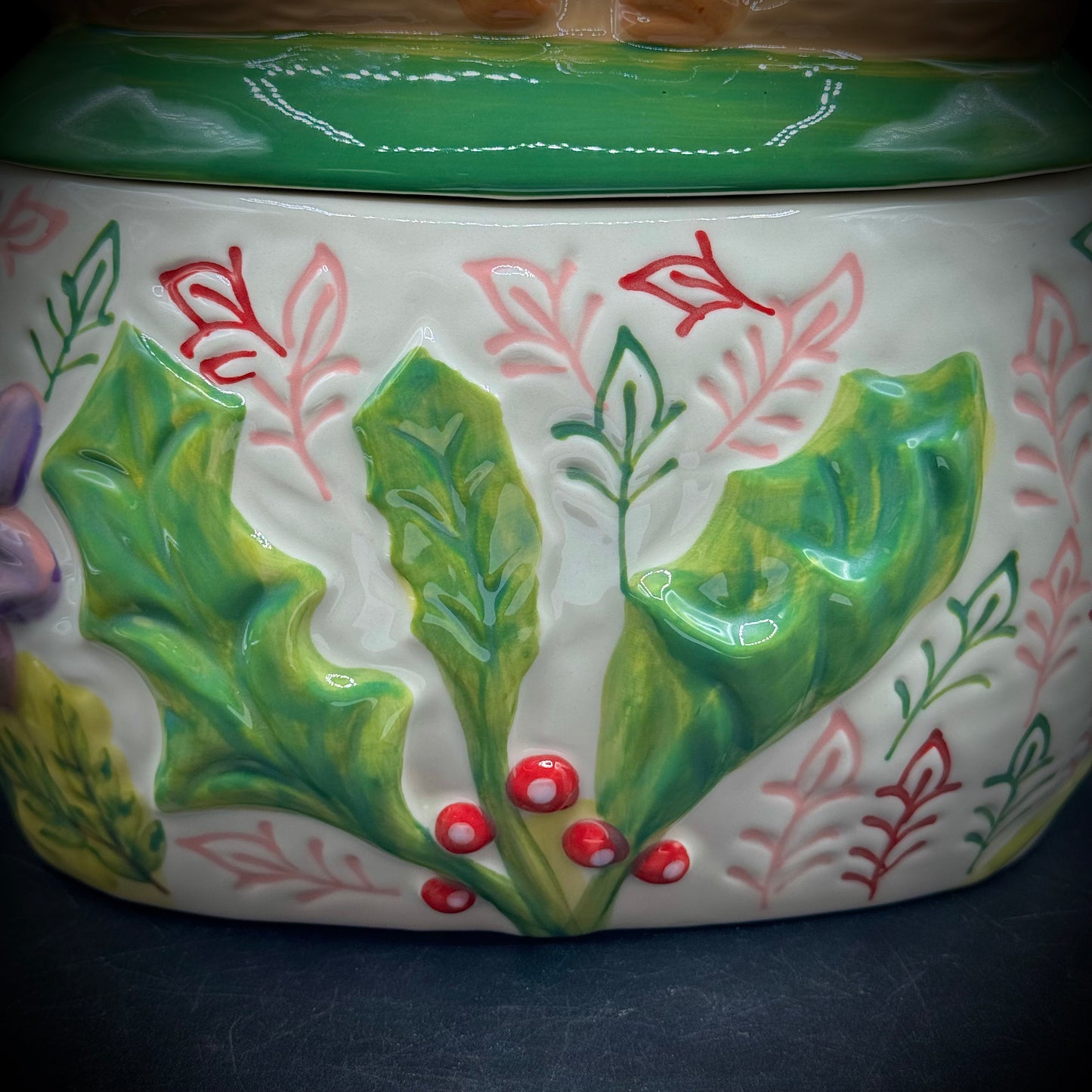 RARE Hand Signed Anthropologie Natalie Lete Reindeer Cookie Jar