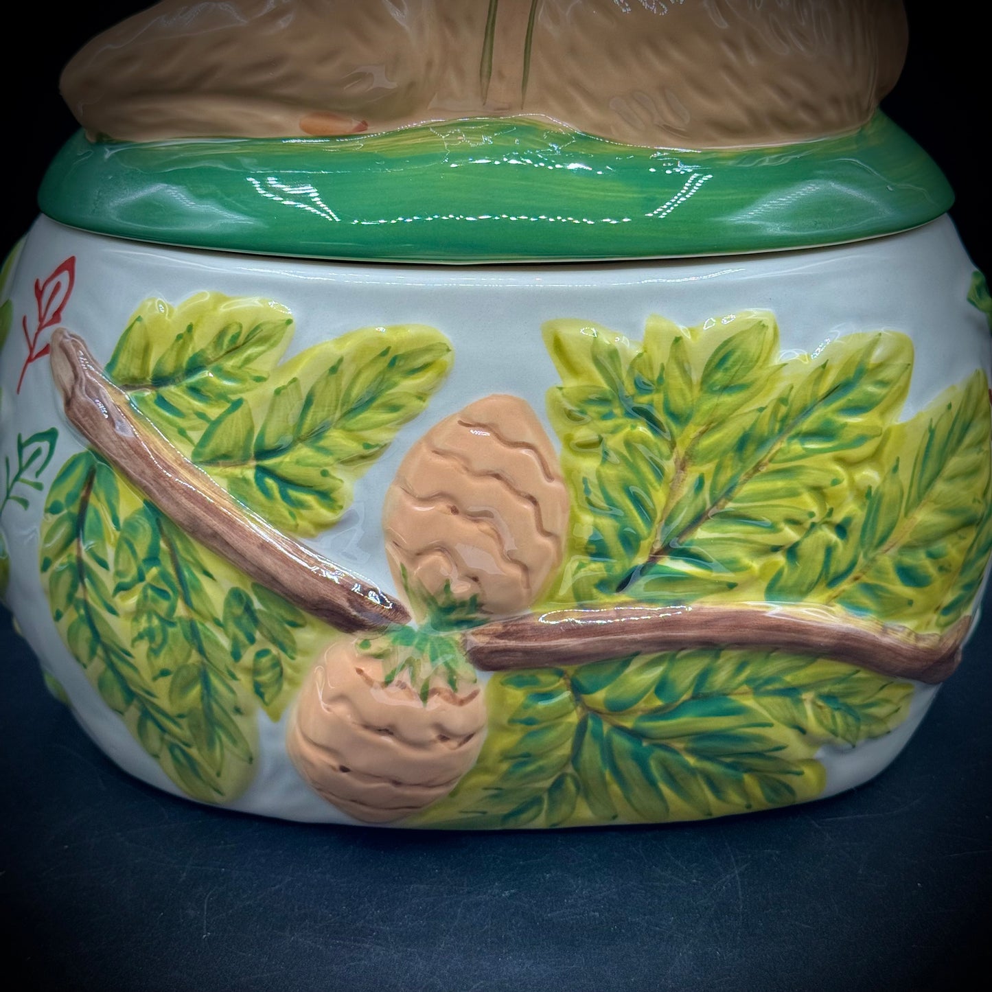 RARE Hand Signed Anthropologie Natalie Lete Reindeer Cookie Jar