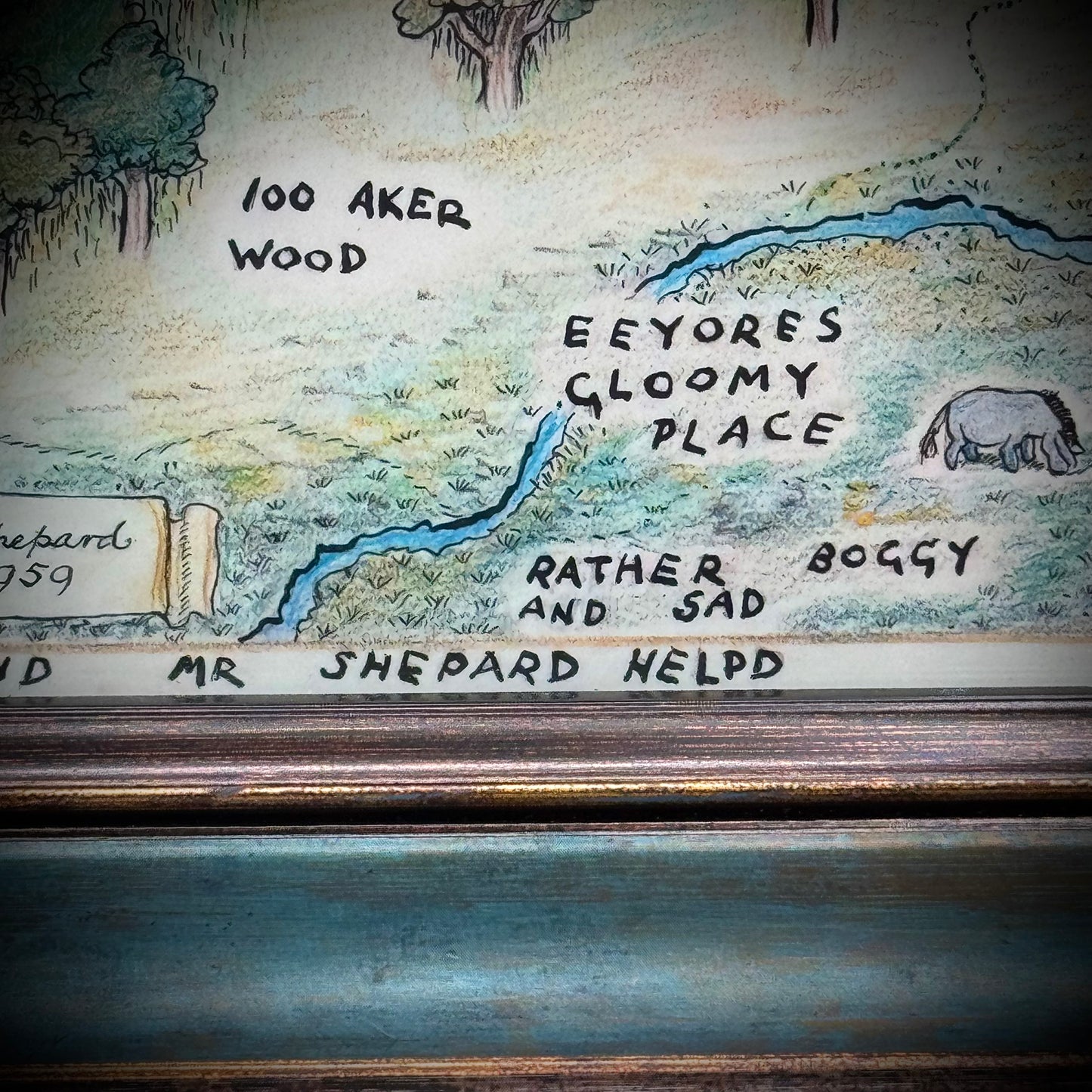 Framed 1959 Lithograph of The 100 Acre Wood