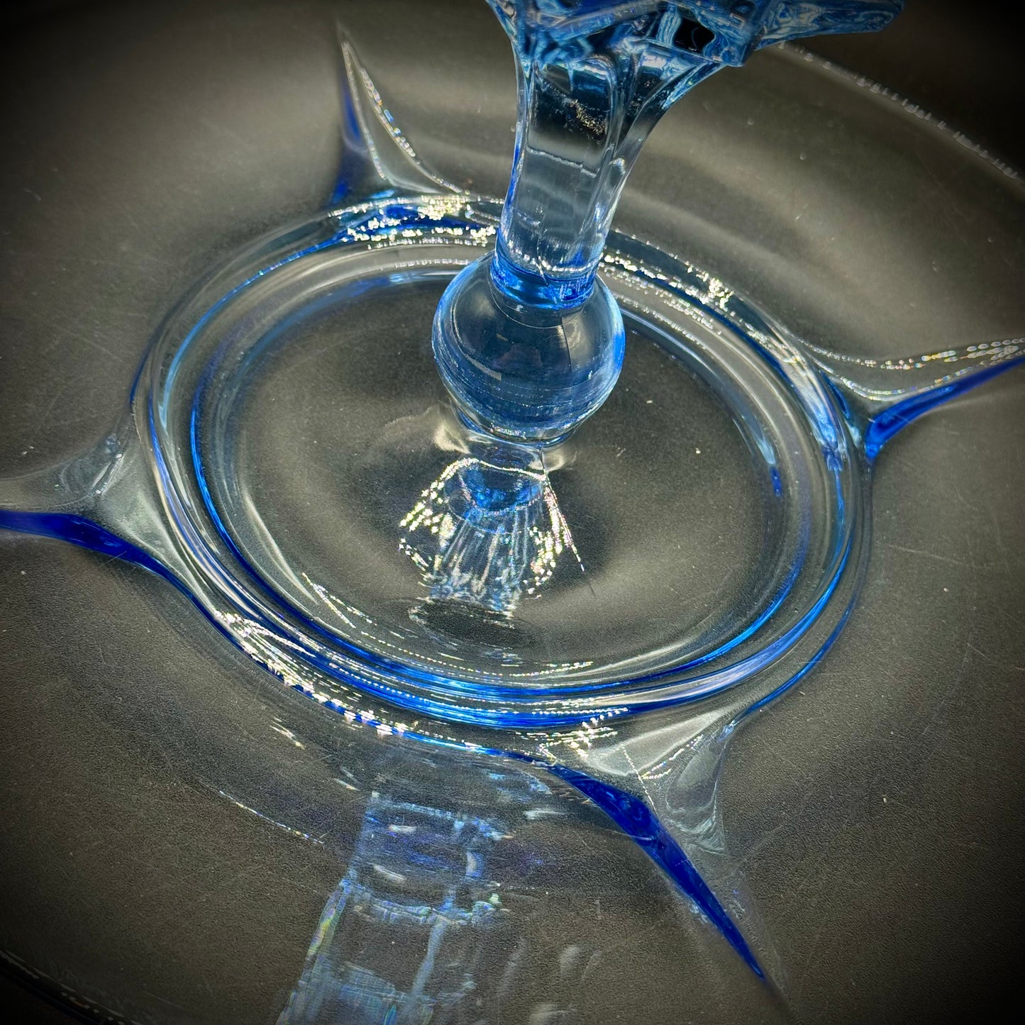 1930s Paden Ice Blue Glass Tidbit Tray