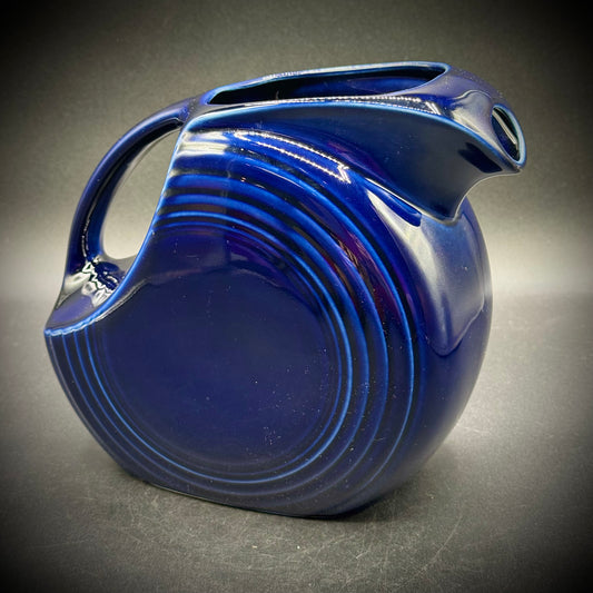 Vintage Fiesta Cobalt Blue Large Disk Pitcher
