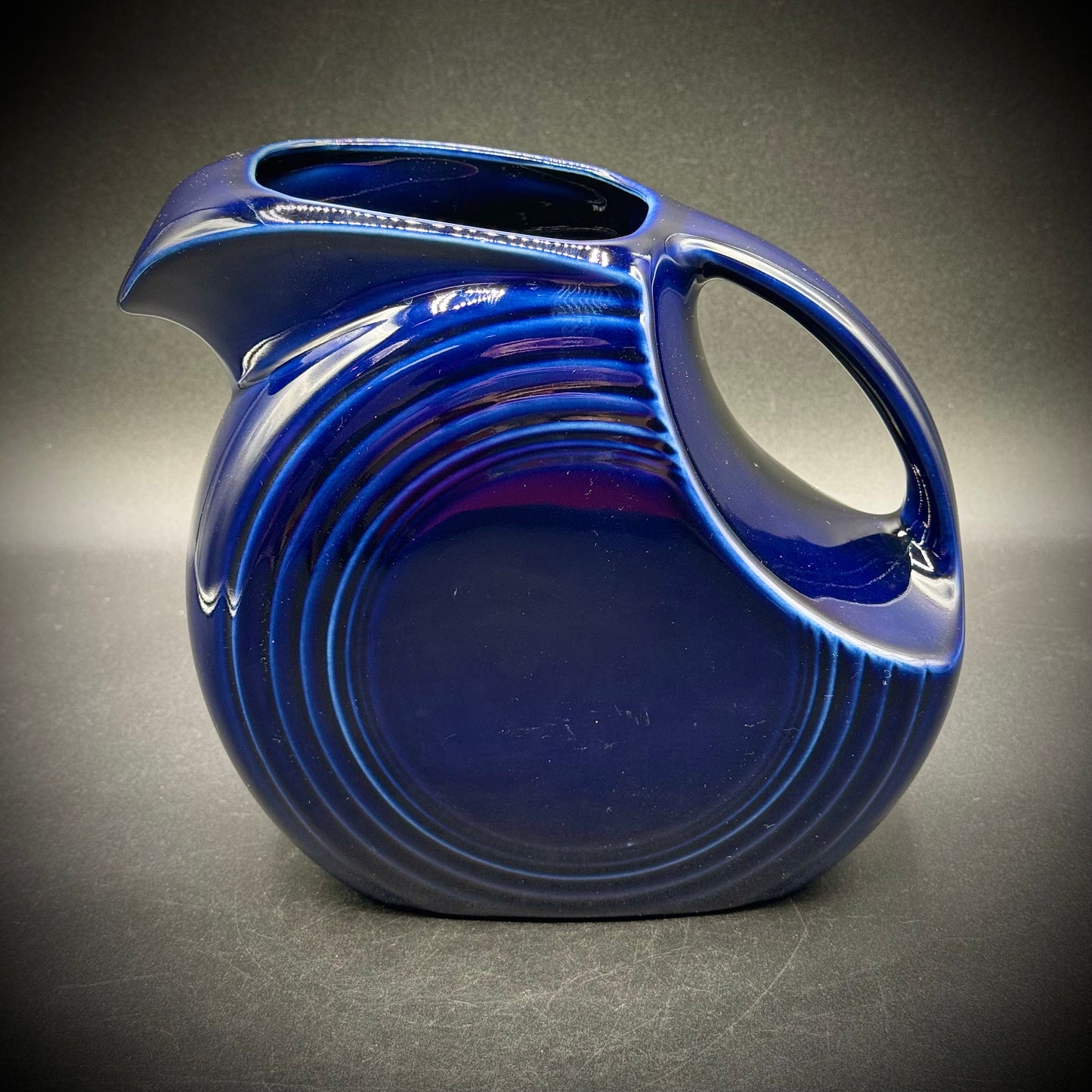 Vintage Fiesta Cobalt Blue Large Disk Pitcher