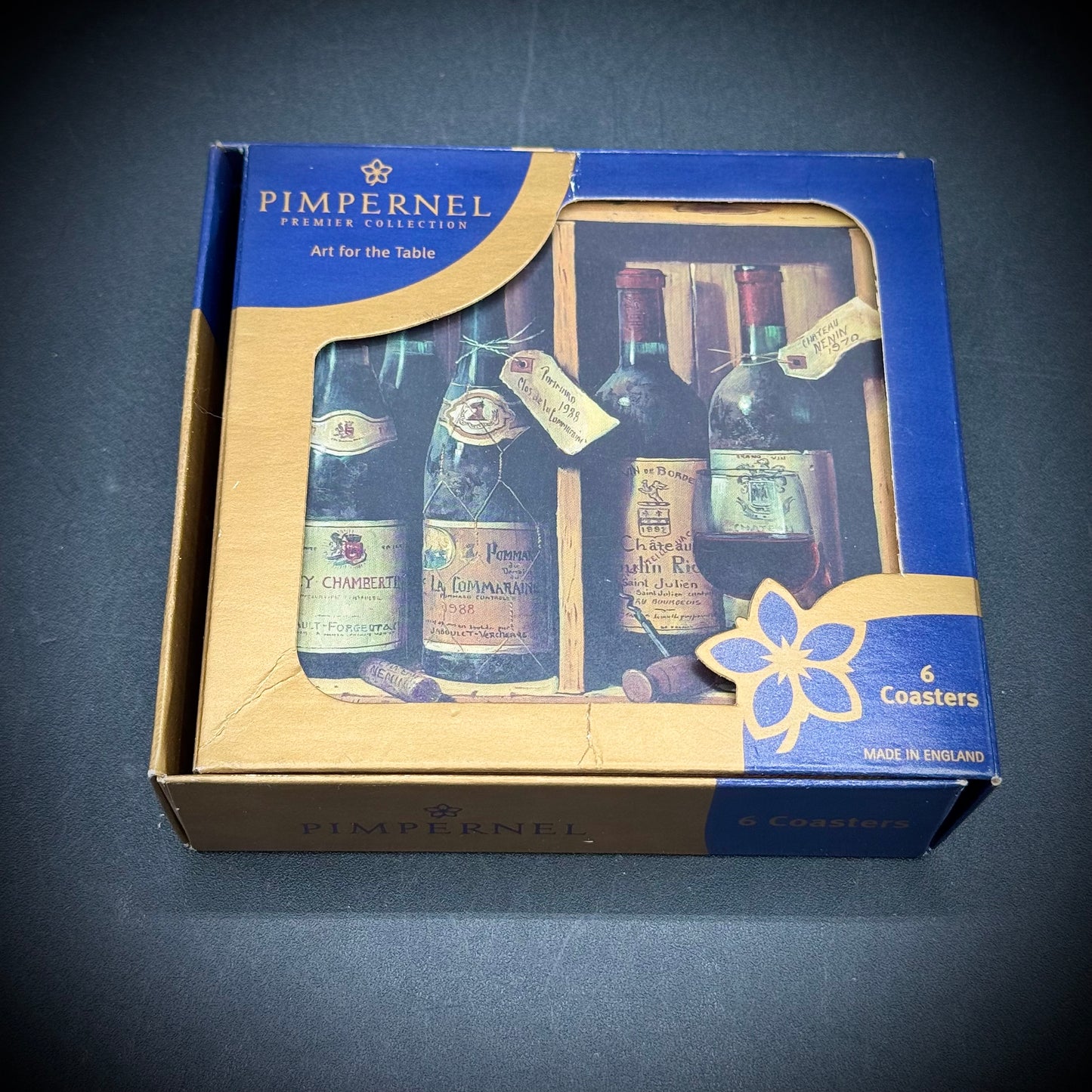 New Set of Pimpernel Wine Motif Coasters