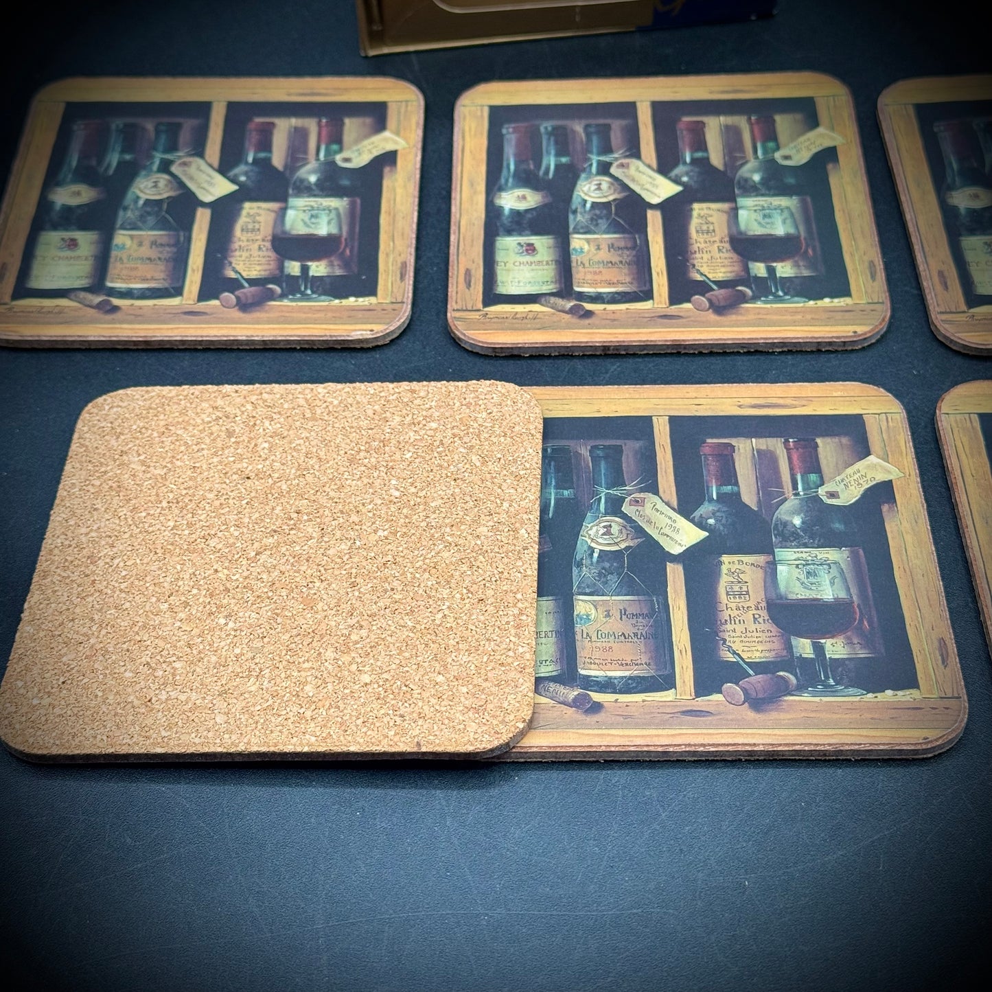 New Set of Pimpernel Wine Motif Coasters