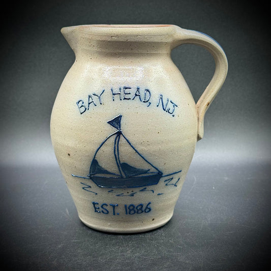 Vintage 1990 Rockdale Union Stonework Pitcher Hand Made - Bay Head, NJ