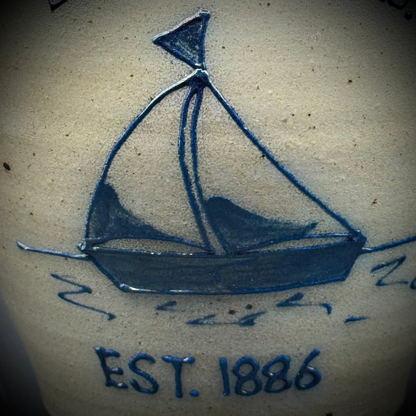 Vintage 1990 Rockdale Union Stonework Pitcher Hand Made - Bay Head, NJ