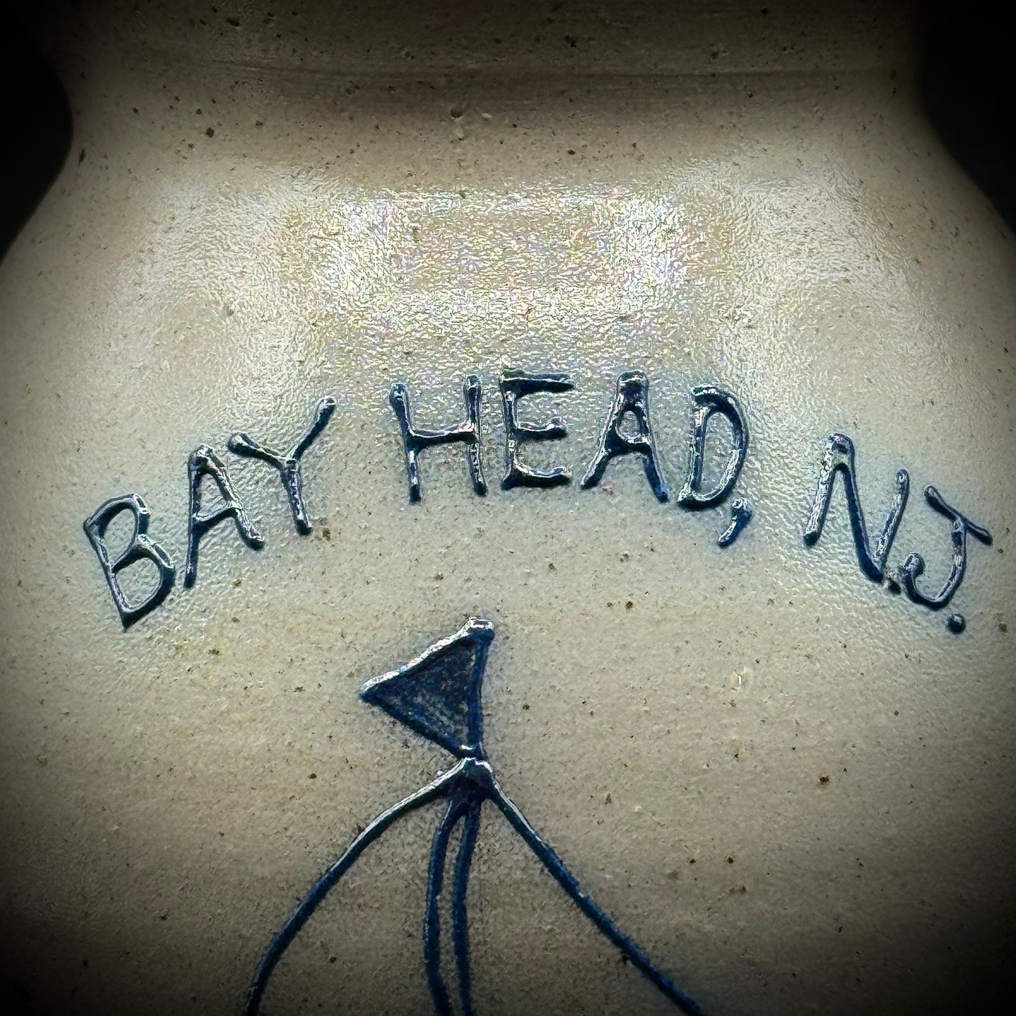Vintage 1990 Rockdale Union Stonework Pitcher Hand Made - Bay Head, NJ