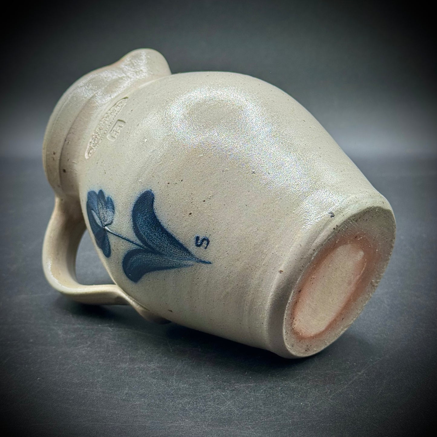 Vintage 1990 Rockdale Union Stonework Pitcher Hand Made - Bay Head, NJ