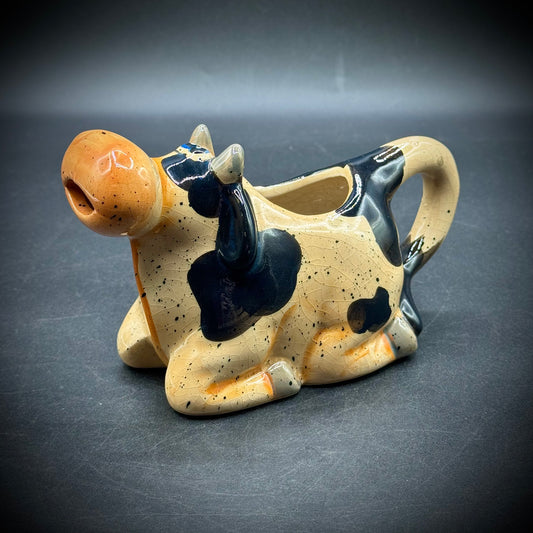 Whimsical Ceramic Resting Happy Cow Creamer