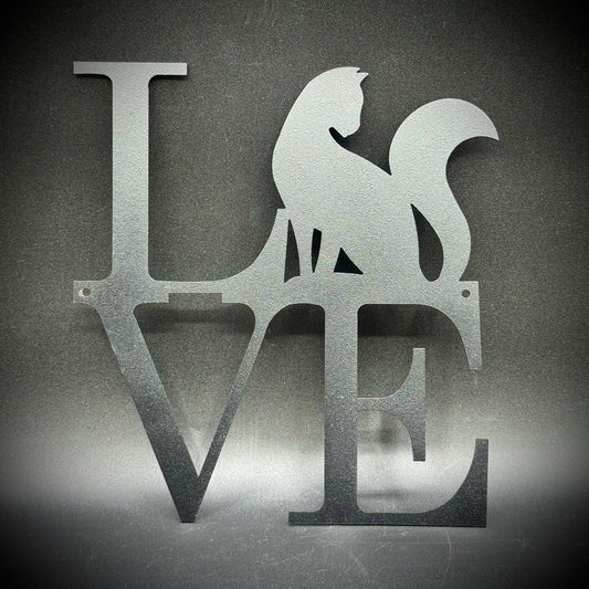 Black Metal Cat Love Hanging Wall Decor
