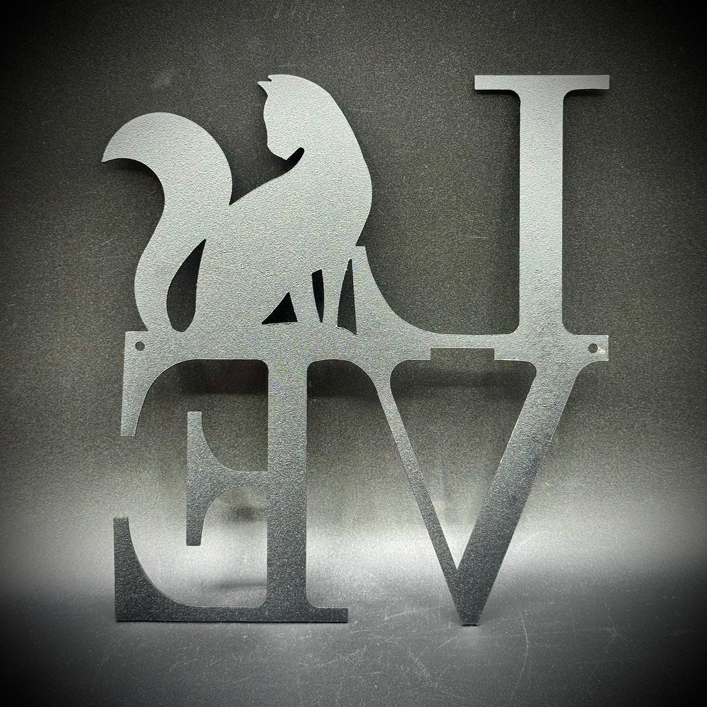 Black Metal Cat Love Hanging Wall Decor
