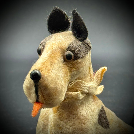 RARE Antique Flocked Fripon Fox Terrier