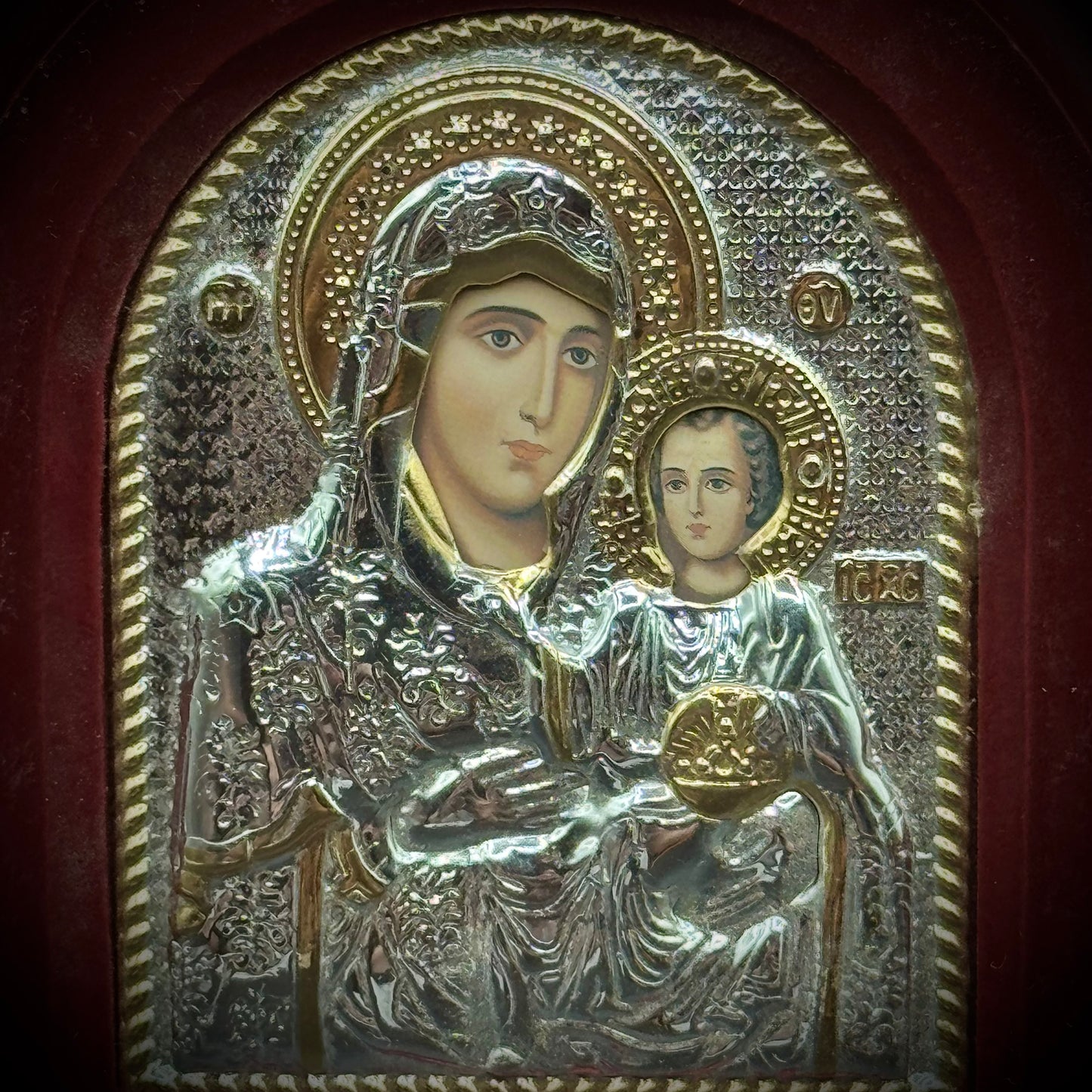 New in Box Silver & Gold Standing Icon by Angel